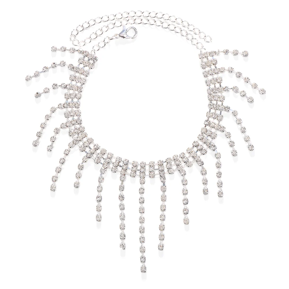 1PC Stonefans Full Rhinestone Tassel Adjustable Ankles Foot Chain Jewelry for Women Crystal Anklets - Image 3