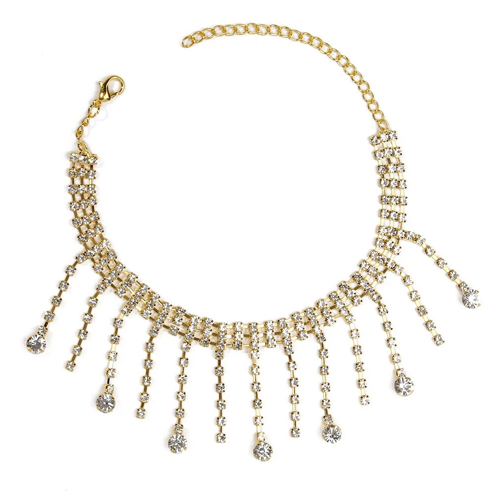 1PC Stonefans Full Rhinestone Tassel Adjustable Ankles Foot Chain Jewelry for Women Crystal Anklets - Image 7