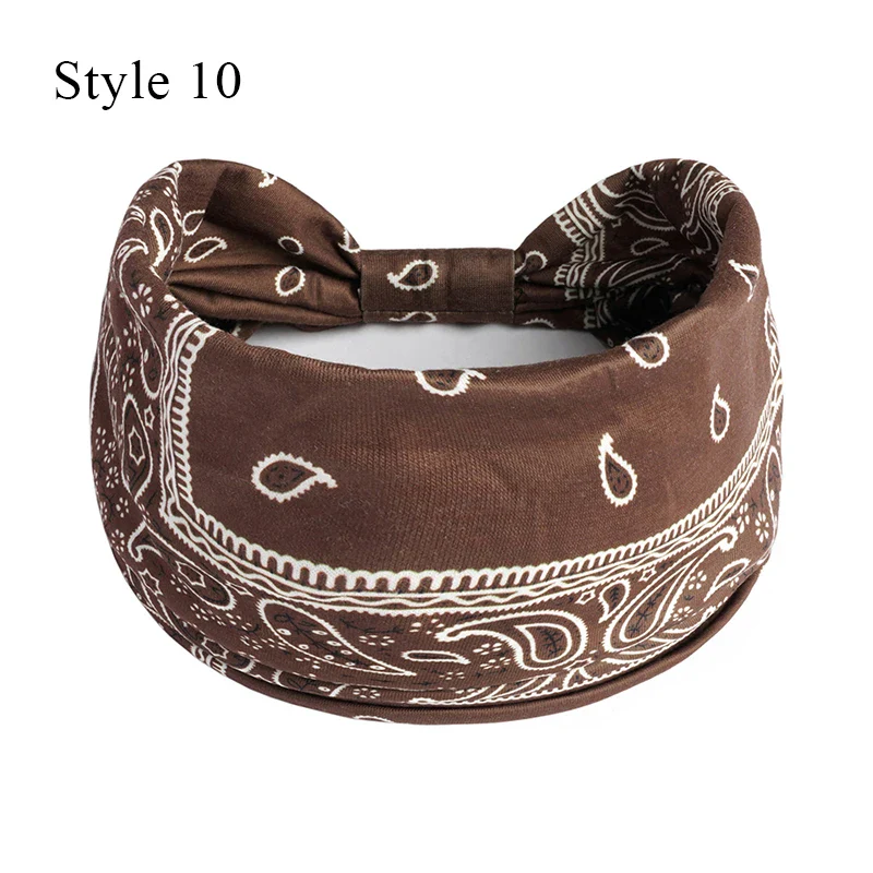 1PCS Boho Flower Print Wide Headband Cotton Soft Bandana Headpiece Hair Accessories For Women Hair Bands DIY Headwear Hairband - Image 16