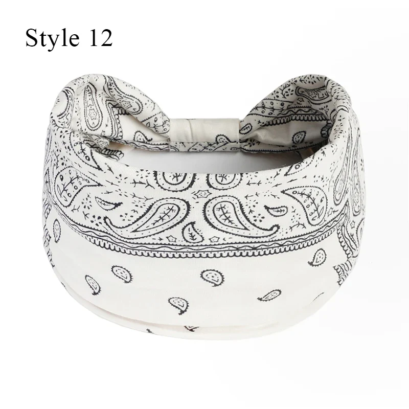 1PCS Boho Flower Print Wide Headband Cotton Soft Bandana Headpiece Hair Accessories For Women Hair Bands DIY Headwear Hairband - Image 18