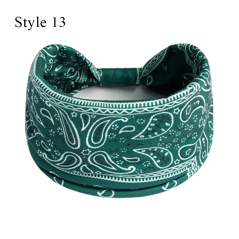 1PCS Boho Flower Print Wide Headband Cotton Soft Bandana Headpiece Hair Accessories For Women Hair Bands DIY Headwear Hairband - Image 19