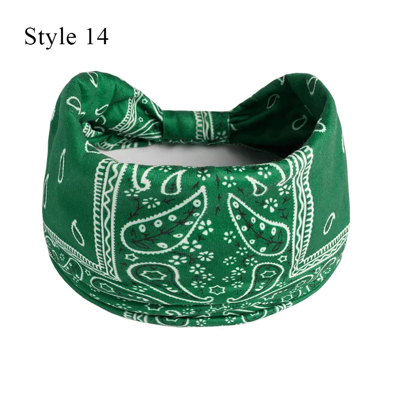 1PCS Boho Flower Print Wide Headband Cotton Soft Bandana Headpiece Hair Accessories For Women Hair Bands DIY Headwear Hairband - Image 20