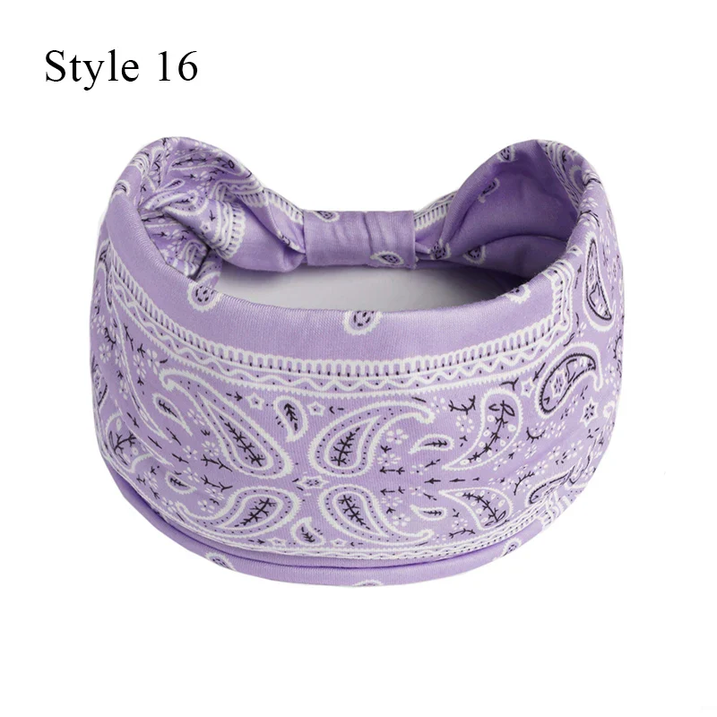 1PCS Boho Flower Print Wide Headband Cotton Soft Bandana Headpiece Hair Accessories For Women Hair Bands DIY Headwear Hairband - Image 22