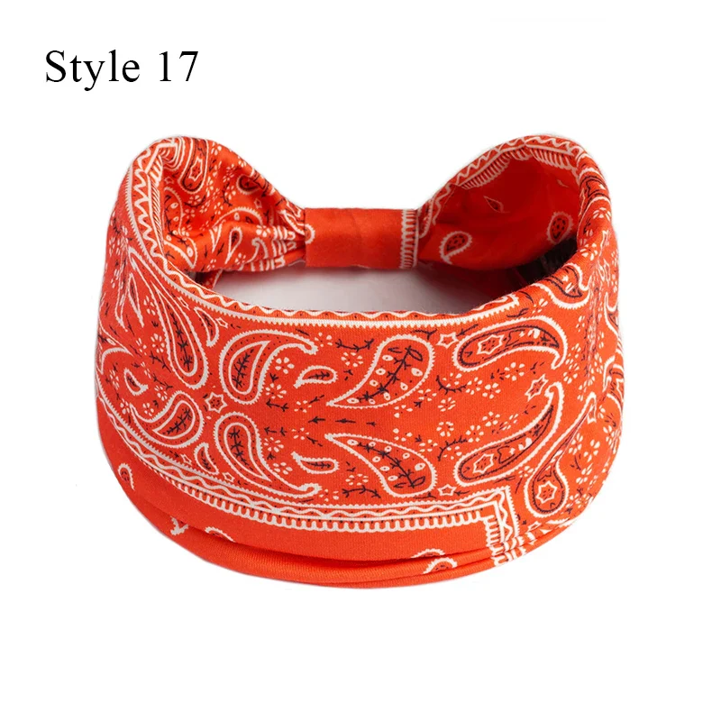 1PCS Boho Flower Print Wide Headband Cotton Soft Bandana Headpiece Hair Accessories For Women Hair Bands DIY Headwear Hairband - Image 23