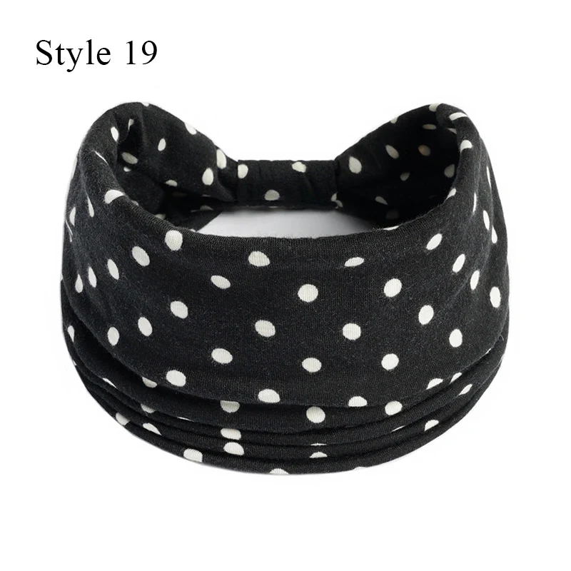 1PCS Boho Flower Print Wide Headband Cotton Soft Bandana Headpiece Hair Accessories For Women Hair Bands DIY Headwear Hairband - Image 25