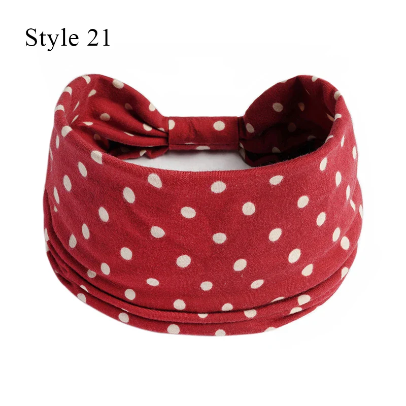 1PCS Boho Flower Print Wide Headband Cotton Soft Bandana Headpiece Hair Accessories For Women Hair Bands DIY Headwear Hairband - Image 27