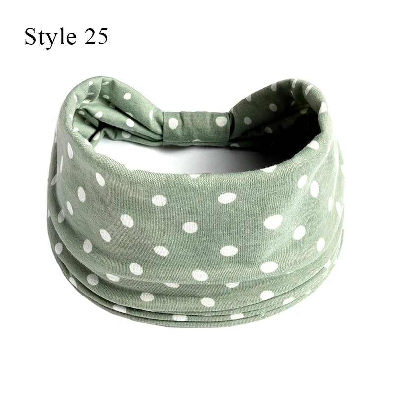 1PCS Boho Flower Print Wide Headband Cotton Soft Bandana Headpiece Hair Accessories For Women Hair Bands DIY Headwear Hairband - Image 31