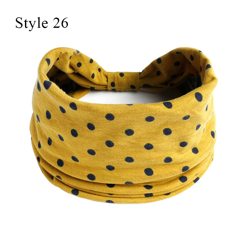 1PCS Boho Flower Print Wide Headband Cotton Soft Bandana Headpiece Hair Accessories For Women Hair Bands DIY Headwear Hairband - Image 32