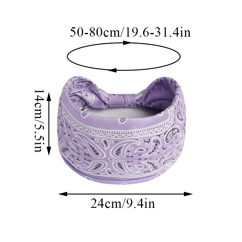 1PCS Boho Flower Print Wide Headband Cotton Soft Bandana Headpiece Hair Accessories For Women Hair Bands DIY Headwear Hairband - Image 5