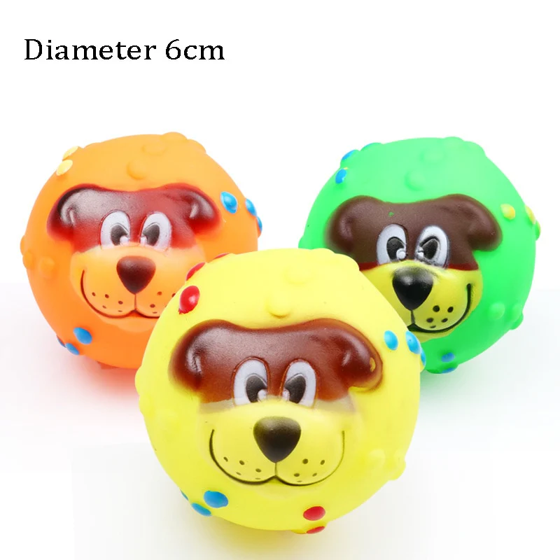 1pcs Diameter 6cm Squeaky Pet Dog Ball Toys for Small Dogs Rubber Chew Puppy Toy - Image 4