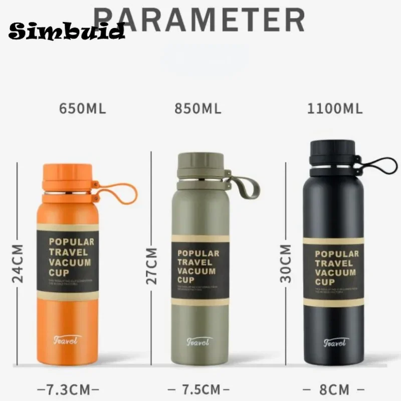 1PCS Stainless Steel Thermos with Tea Filter Double Wall Vacuum Flask Sports Outdoor Fitness Thermal Bottle Insulation Cup - Image 2