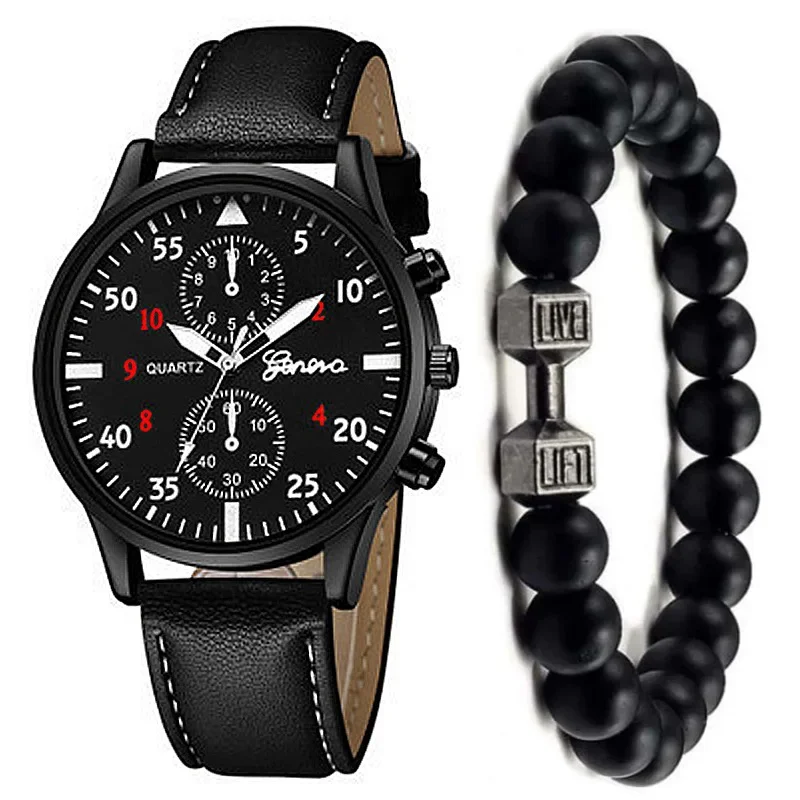 2/1pcs Men Sports Watches Set Man Business Quartz Wristwatch Luxury Brown Leather Bracelet Men Casual Clock Watch（no Box）gifts - Image 11