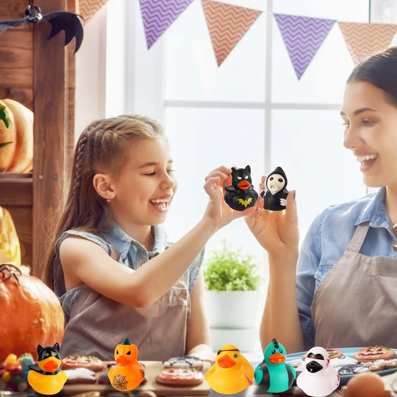 2/6/12 PC Halloween Rubber Ducks Halloween Ducks for Jeeps with Various Halloween Characters Novelty Rubber Duck Toys - Image 3