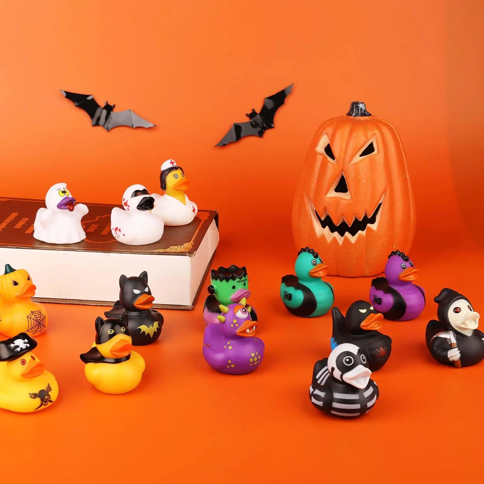 2/6/12 PC Halloween Rubber Ducks Halloween Ducks for Jeeps with Various Halloween Characters Novelty Rubber Duck Toys - Image 5