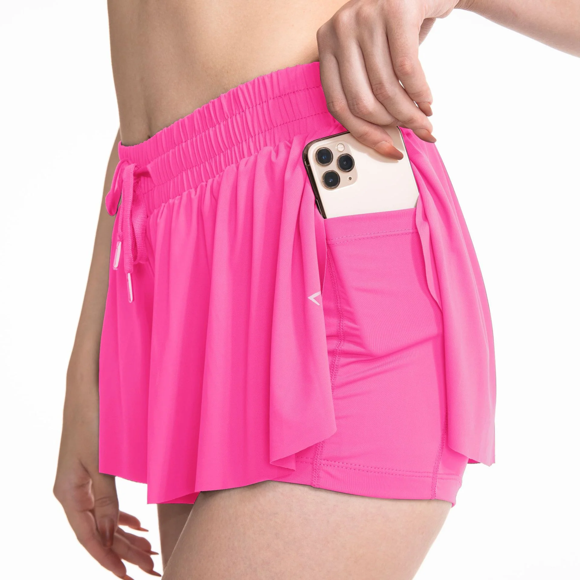 2 in 1 Summer Women Gym Yoga Athletic Womens Workout Biker Spandex Lounge Sweat Skirt - Image 7