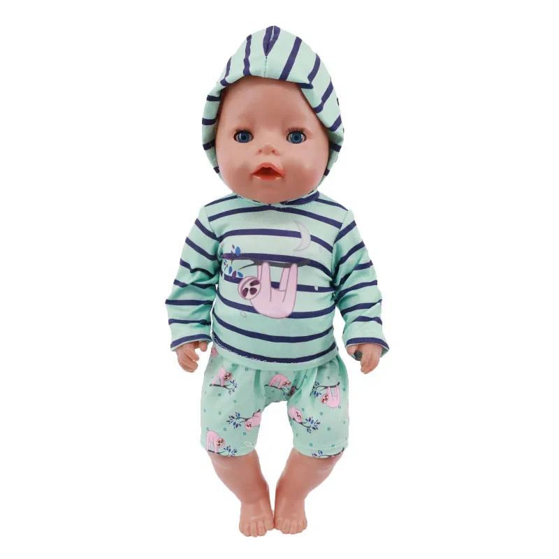 2 Pcs/Set Cute Pajamas Doll Accessories Clothes Dress For 18 Inch Girl Doll & 43 cm New Born Baby Doll,Our Generation,gifts - Image 10