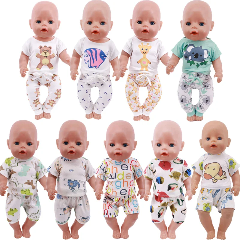 2 Pcs/Set Cute Pajamas Doll Accessories Clothes Dress For 18 Inch Girl Doll & 43 cm New Born Baby Doll,Our Generation,gifts - Image 31