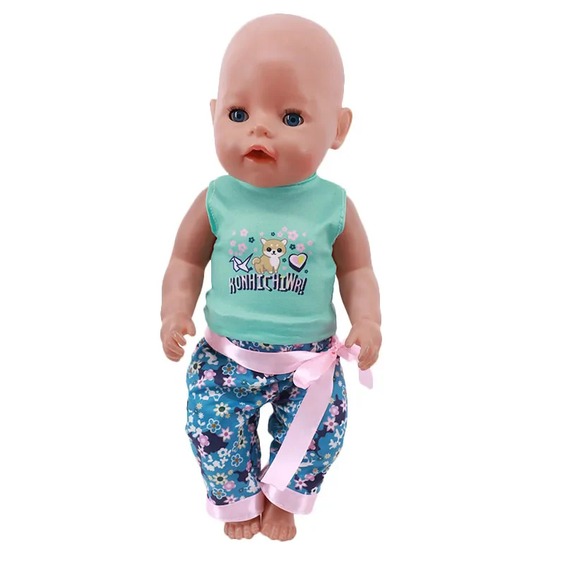 2 Pcs/Set Cute Pajamas Doll Accessories Clothes Dress For 18 Inch Girl Doll & 43 cm New Born Baby Doll,Our Generation,gifts - Image 5