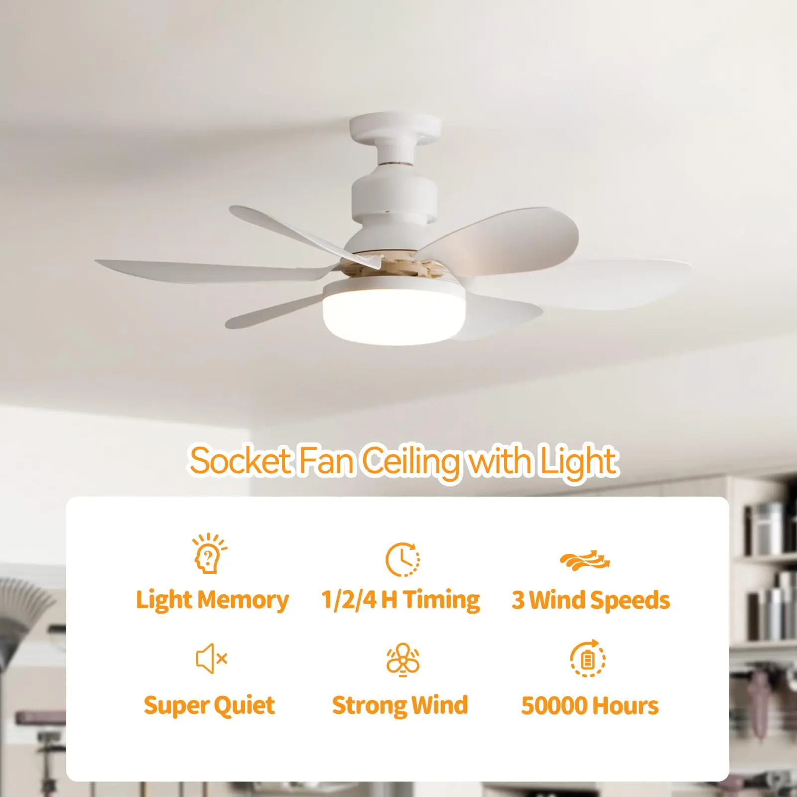 20.5-inch LED 40W ceiling fan light E27 with remote dimming function, suitable for living room, study, and home use, 85-265V - Image 4