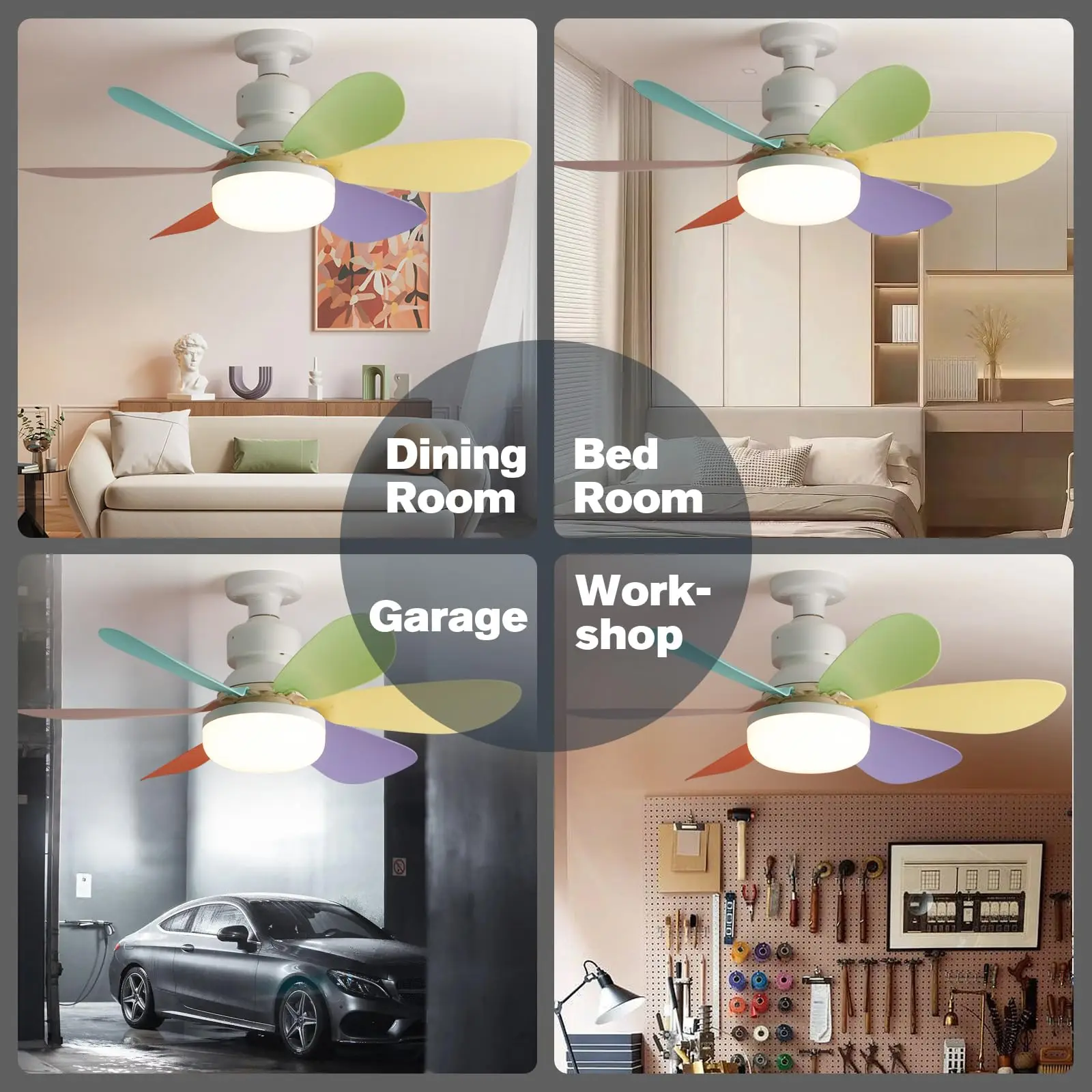 20.5-inch LED 40W ceiling fan light E27 with remote dimming function, suitable for living room, study, and home use, 85-265V - Image 6