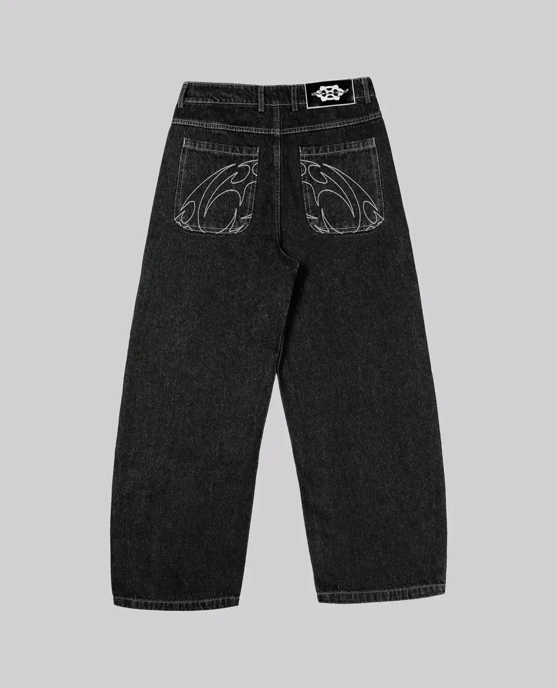 2000s Retro Street Embroidery Jeans Male R&BY2K Harajuku Hip Hop Gray Style Jeans Male Solid Color Loose Straight Pants Female - Image 11