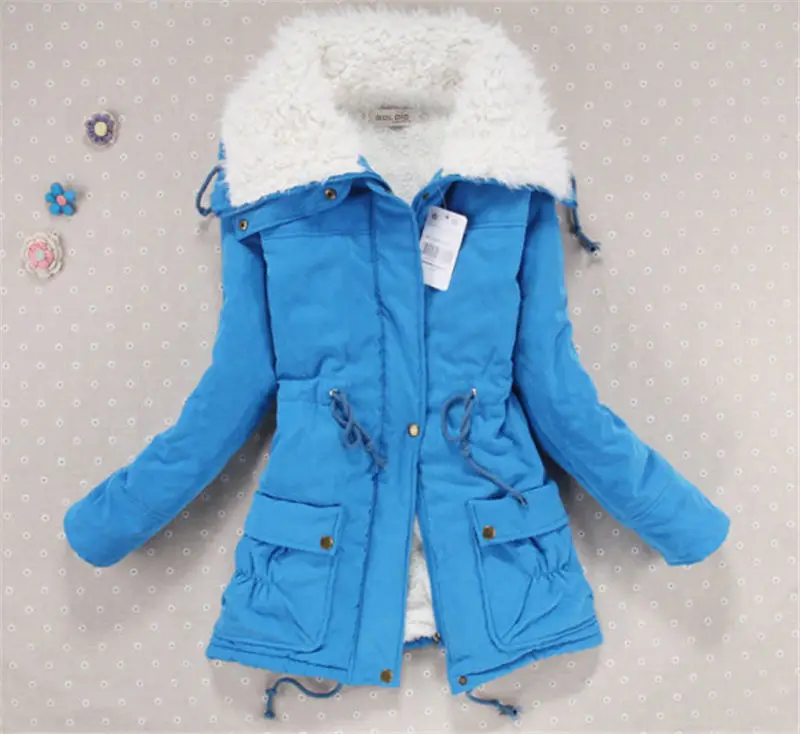 2019 Winter Women coat ladies wadded warm cotton parka slim outwear long wadded jacket thick hooded cotton jacket CC018 - Image 11