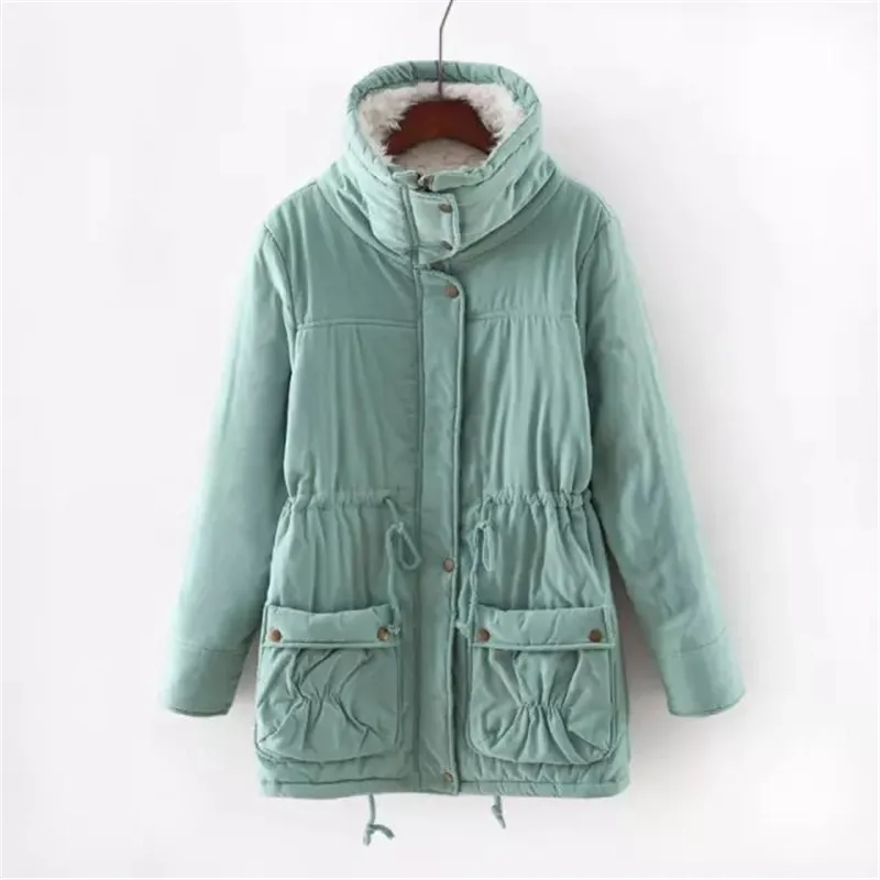 2019 Winter Women coat ladies wadded warm cotton parka slim outwear long wadded jacket thick hooded cotton jacket CC018 - Image 5