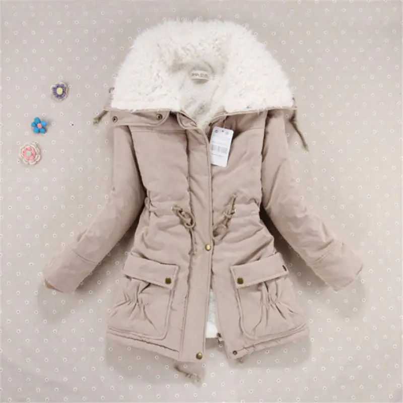 2019 Winter Women coat ladies wadded warm cotton parka slim outwear long wadded jacket thick hooded cotton jacket CC018 - Image 8