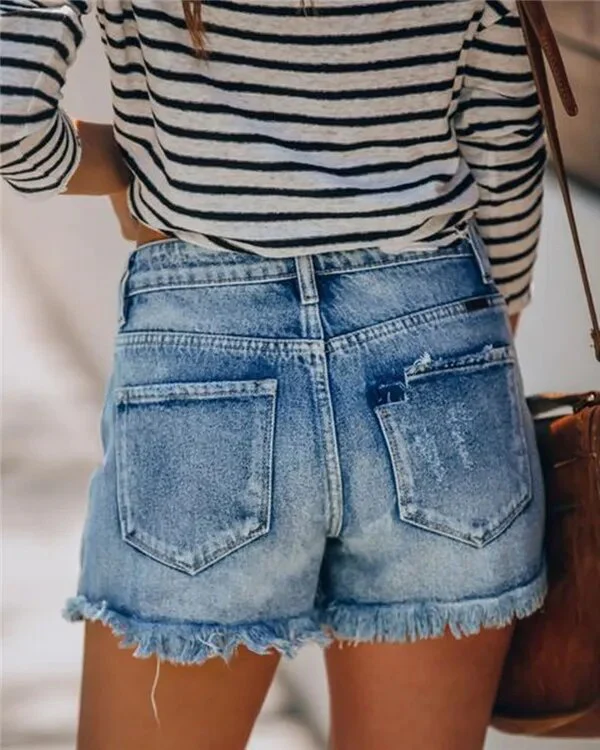 2020 Hot sale summer women's ripped jeans shorts fashion casual slim denim shorts office ladies shorts clothing S-2XL - Image 2