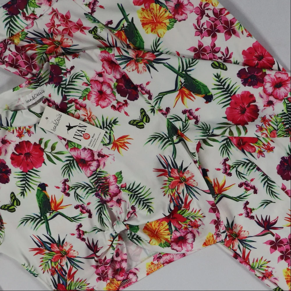 2020 Ins Internet Celebrity Famous two pieces Office Lady Women Set Print Floral T-shirts And Long Pants - Image 6