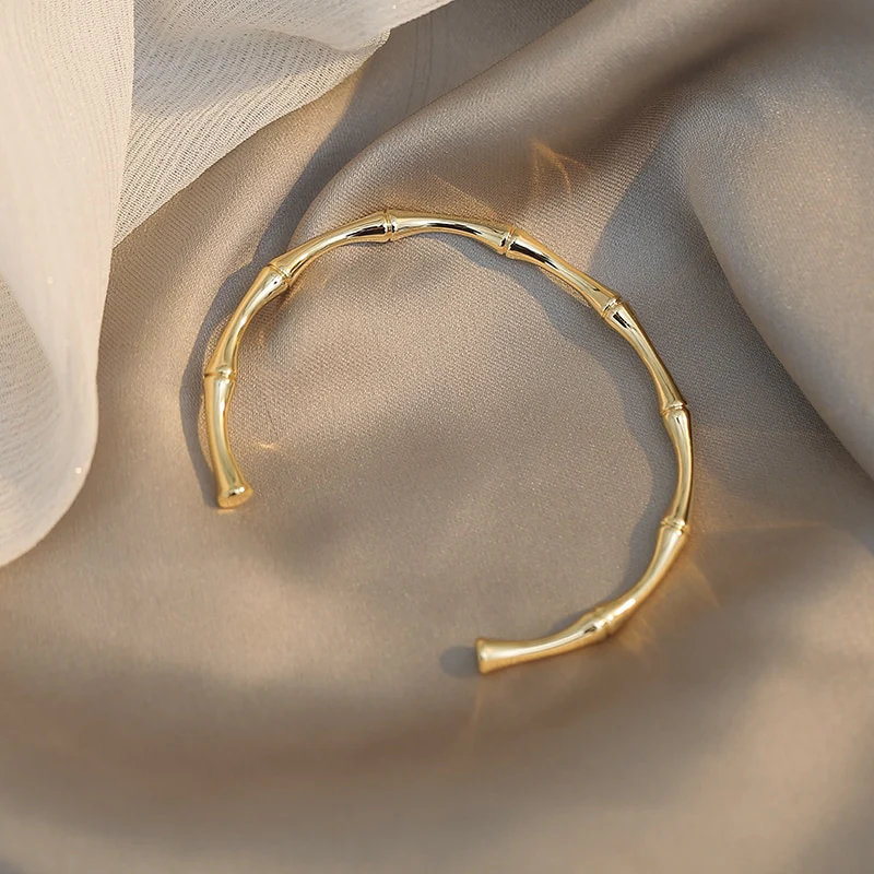 2020 new design bamboo shape adjustable size Bracelet for woman fashion luxury Korean jewelry retro girl's unusual Bracelet - Image 5