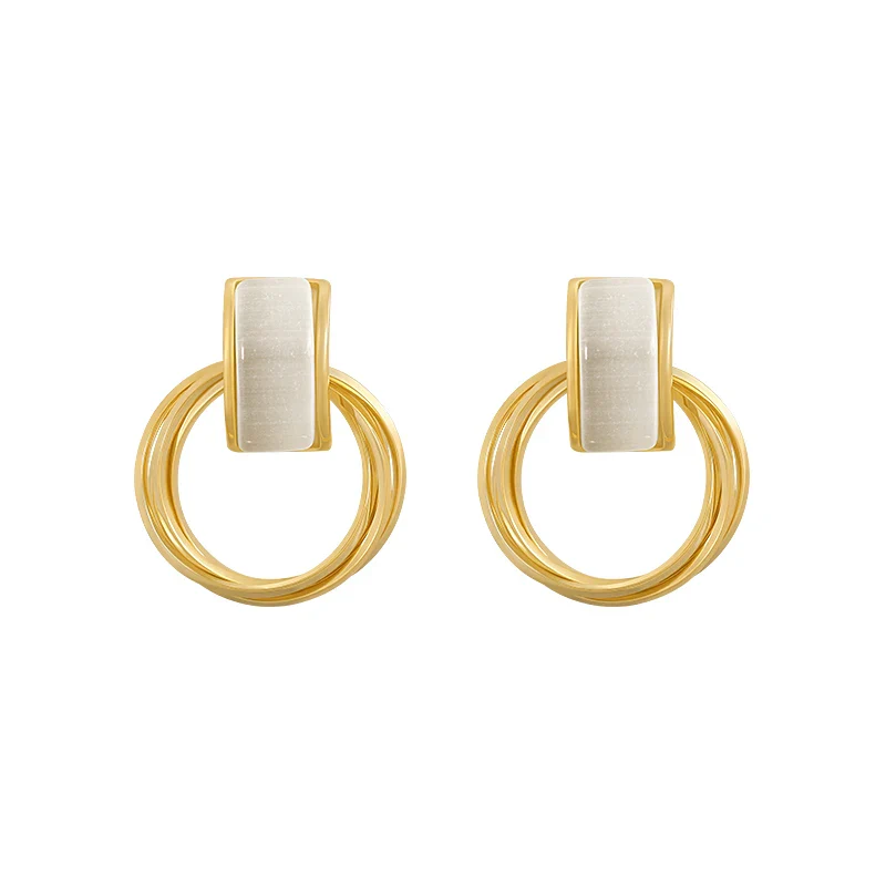 2020 New High Sense Opal Circle Pendant Dangle Earrings Fashion Party Luxury Accessories Sexy Korean Girl‘s Jewelry For Woman - Image 6