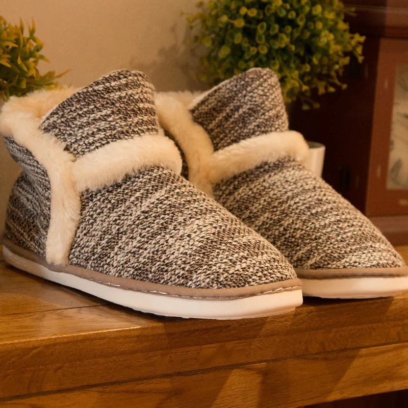 2020 Winter Women Slippers Cotton Home Shoes Couples Lovers Wool Warm Soft Shoes - Image 10