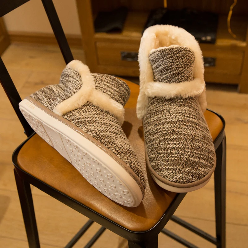 2020 Winter Women Slippers Cotton Home Shoes Couples Lovers Wool Warm Soft Shoes - Image 2