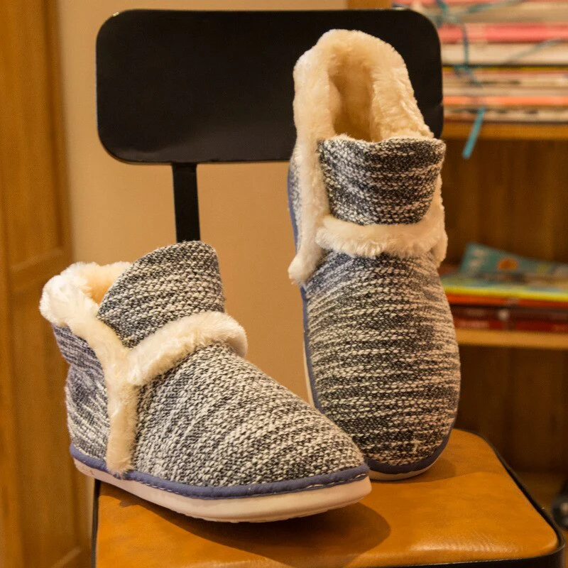 2020 Winter Women Slippers Cotton Home Shoes Couples Lovers Wool Warm Soft Shoes - Image 3