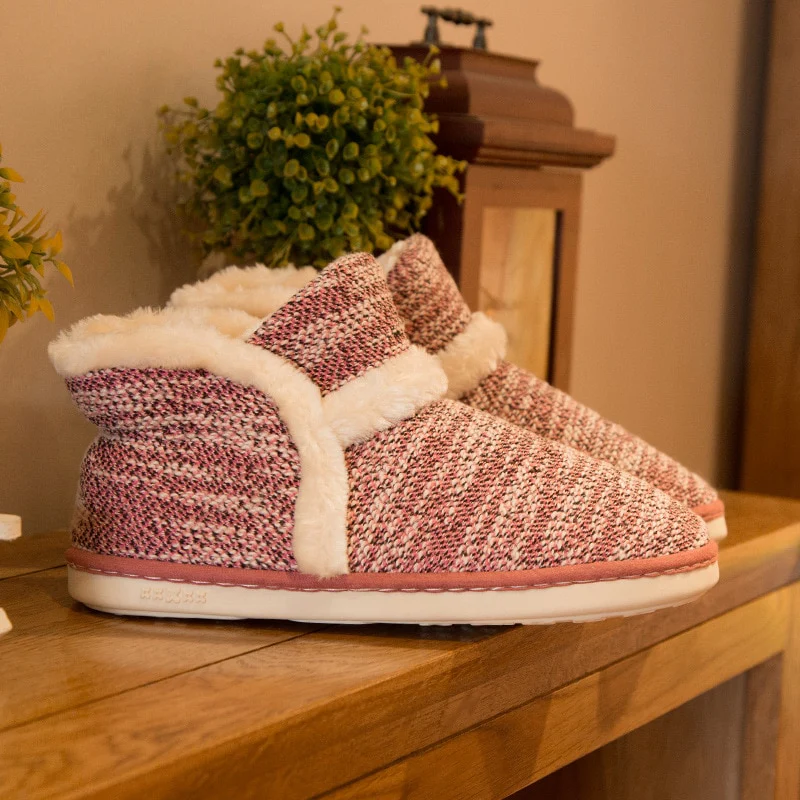 2020 Winter Women Slippers Cotton Home Shoes Couples Lovers Wool Warm Soft Shoes - Image 5
