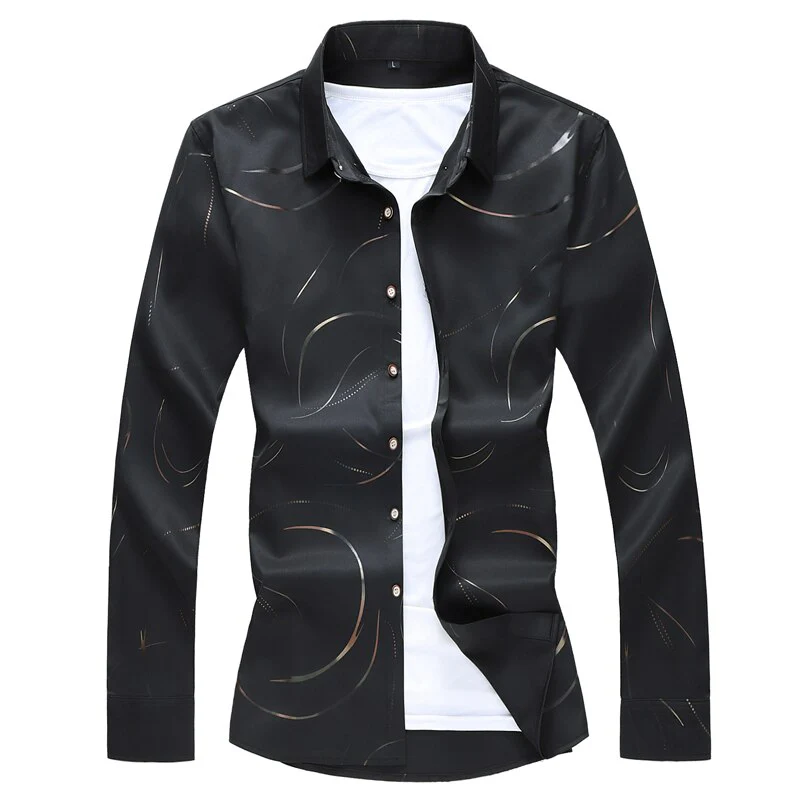 2021 Autumn New Men's Printed Shirt Fashion Casual - Image 14