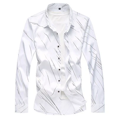 2021 Autumn New Men's Printed Shirt Fashion Casual - Image 4