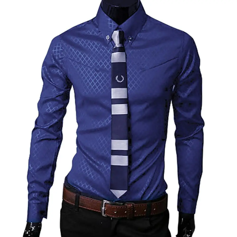 2021 Men Blazers Shirts Argyle Darkstripe Luxury Men's Shirt Business Slim Soft Long Sleeve Casual Dress Shirt Gift For Men - Image 6