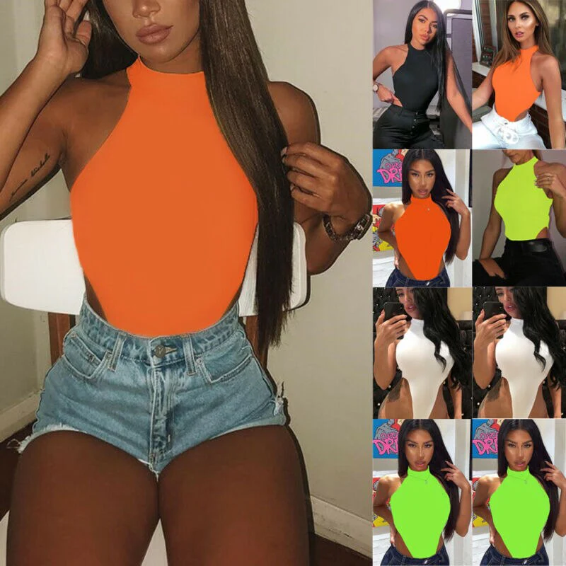 2021 New Fashion Women Sleeveless Bandage Bodysuit Leotard Tops Blouse Jumpsuit Women Clothes - Image 10