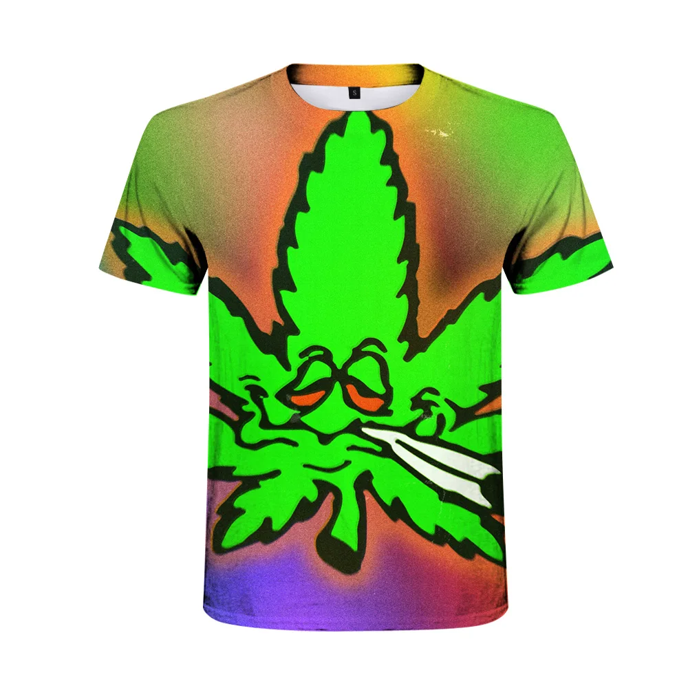 2021 new Weed 3D Printed Men tshirt Man Women Funny t shirts Homme Fashion Short Sleeve Hip Hop T-shirt Couple Tee Shirt - Image 2