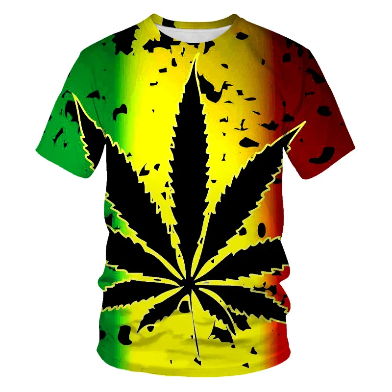 2021 new Weed 3D Printed Men tshirt Man Women Funny t shirts Homme Fashion Short Sleeve Hip Hop T-shirt Couple Tee Shirt - Image 7