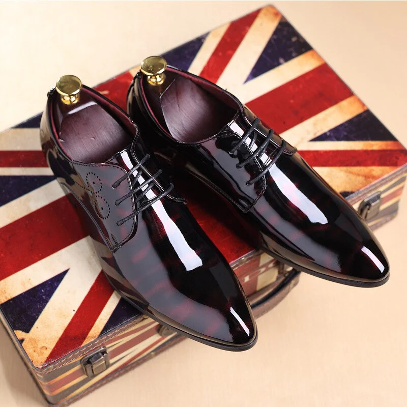 2021 Newly Men's Patent Leather Oxford Shoes Men Formal Shoes - Image 5