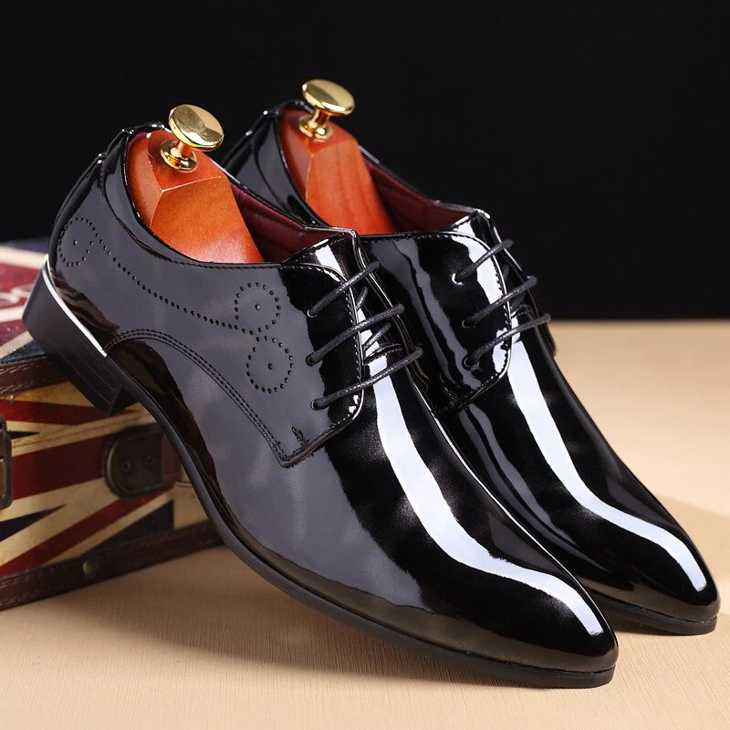 2021 Newly Men's Patent Leather Oxford Shoes Men Formal Shoes - Image 7