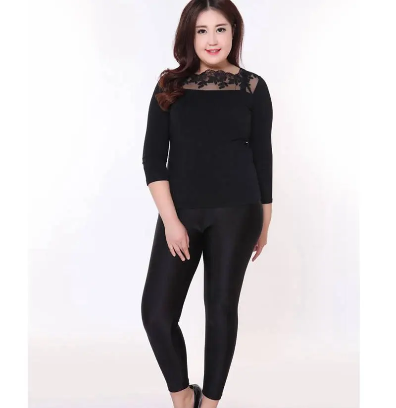 2021 winter women warm cashmere pants lady  thick pant solid black shine slim stretch capris trousers - Image 3