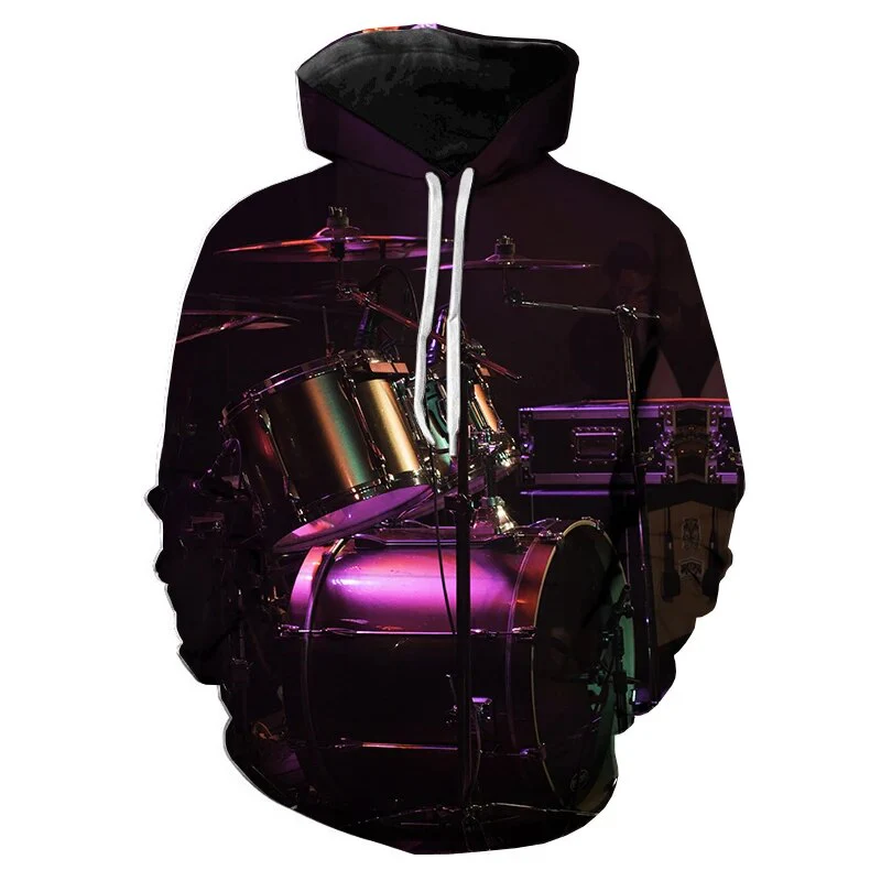 2022 3D Funny Musical Instrument Printed Hoodies Men Fashion Hoody Sweatshirts Casual Hooded Pullover Hoodies - Image 5