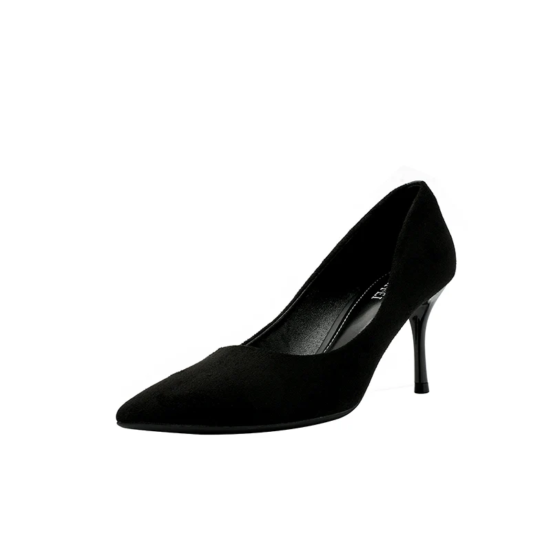 2022 Autumn and Winter New All-Match Black High-Heeled Shoes Women's Stiletto Heel Sexy European and American Small Single-Layer Shoes French Style Girl's Women's - Image 5