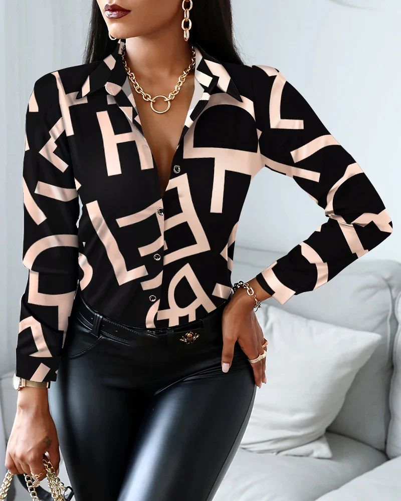 2022 Autumn Floral Print Blouse Women Clothes Stand Collar Long Sleeve Office Lady Shirts Tops Female Casual Blouses - Image 10