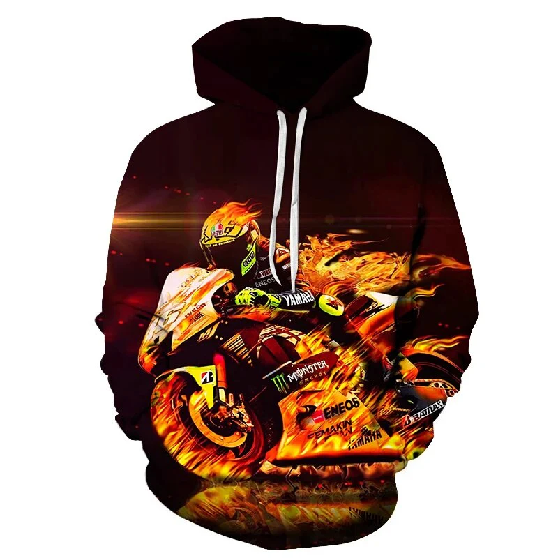 2022 Fashion Men's 3d Hoodie Women's Hooded Sweatshirt Printed Motorcycle Outdoor Casual Sportswear Oversized Hoodie - Image 9