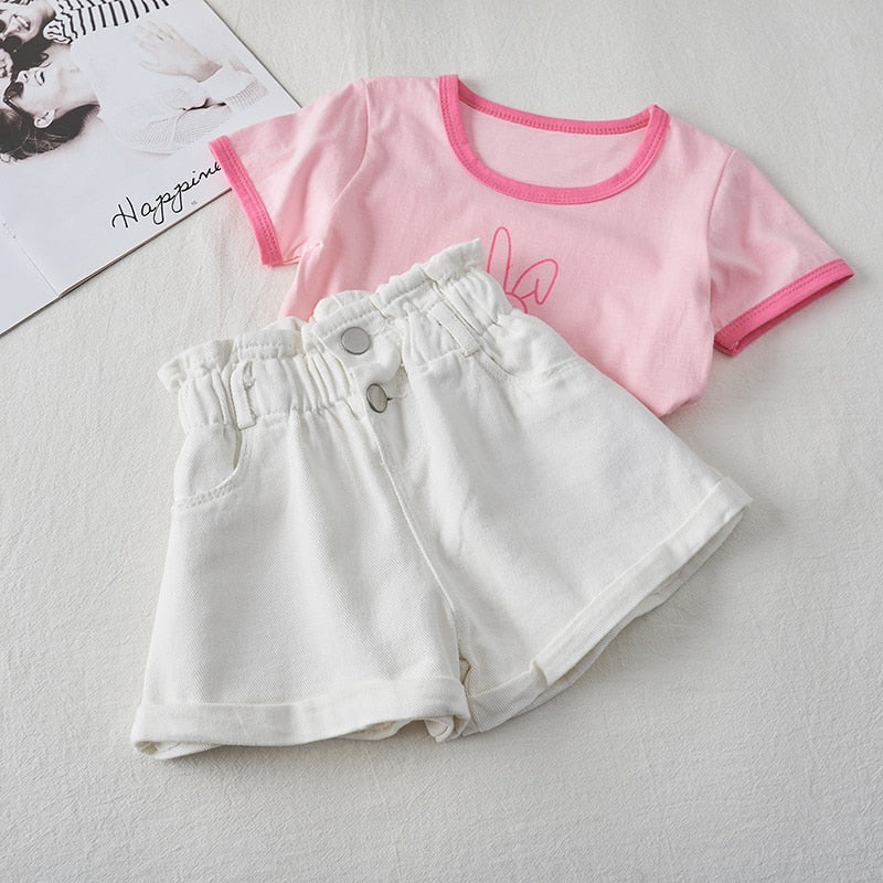 2022 Girl Summer  Kids Children Fashion Hot Jeans Denim Shorts Three Colors - Image 4